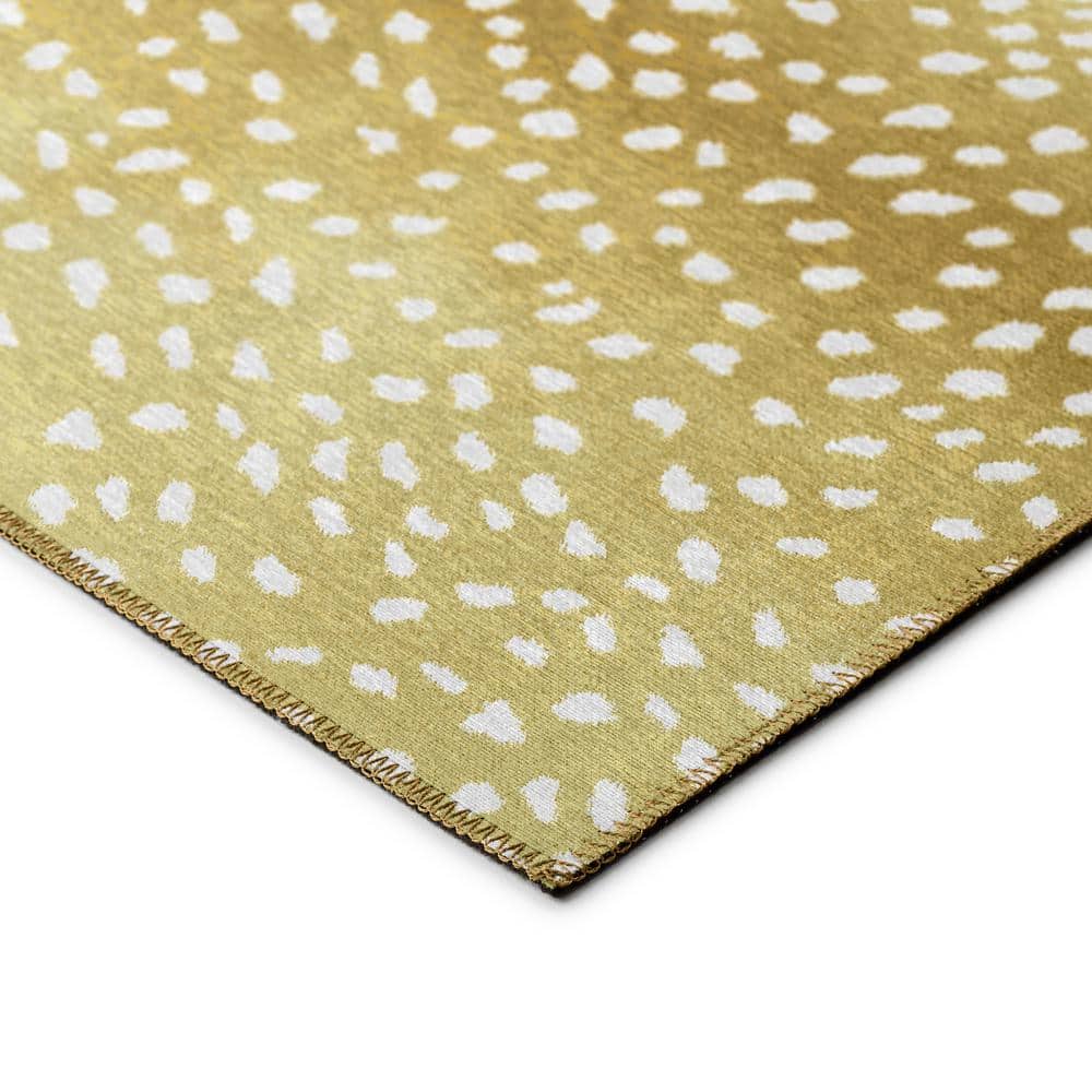Gilded Gold 30"x20" Ultra-Soft Chenille Flat Woven Rug