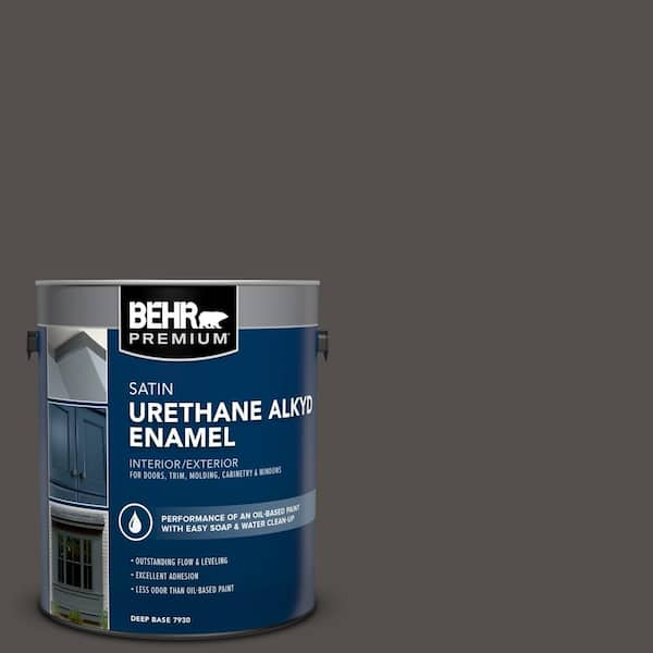 BEHR PREMIUM 1 gal. #790F-7 Dark Cavern Urethane Alkyd Satin Enamel Interior/Exterior Paint