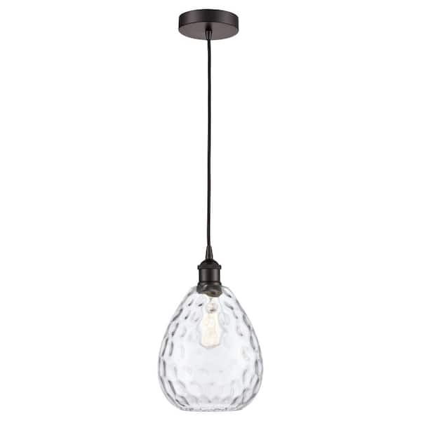 Waverly 60-Watt 1-Light Oil Rubbed Bronze Standard Mini Pendant Light with Clear Glass Shade, No Bulbs Included