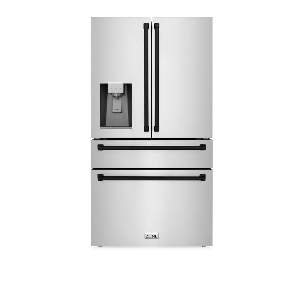 matte black stainless steel refrigerator