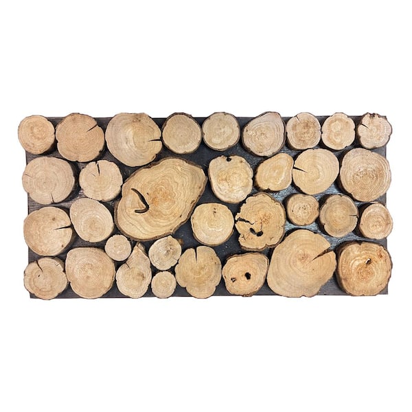CALHOME 23.5 in. x 12 in. x 1 in. Log Mosaic Wall Paneling (Pack of 4)