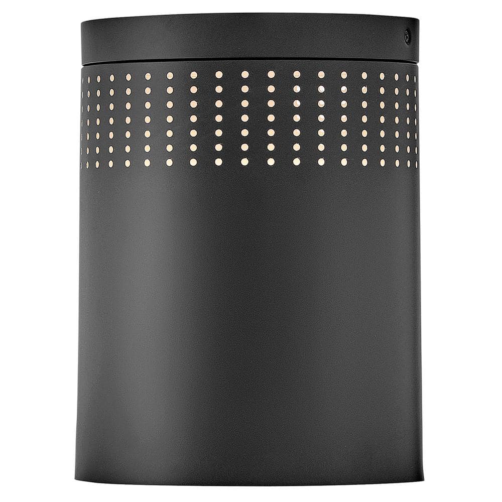 Casey 7.5 in Black Metal Drum LED Flush Mount Light