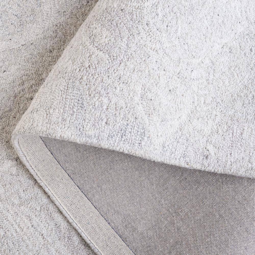 Gray and Ivory Wool Blend Handmade Tufted 8' x 10' Area Rug