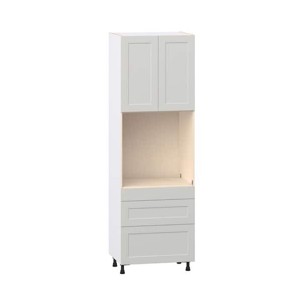 Galveston 30 in. W x 24 in. D x 94.5 in. H Assembled Shaker Pantry Kitchen Cabinet in Light Grey with 3 Drawers