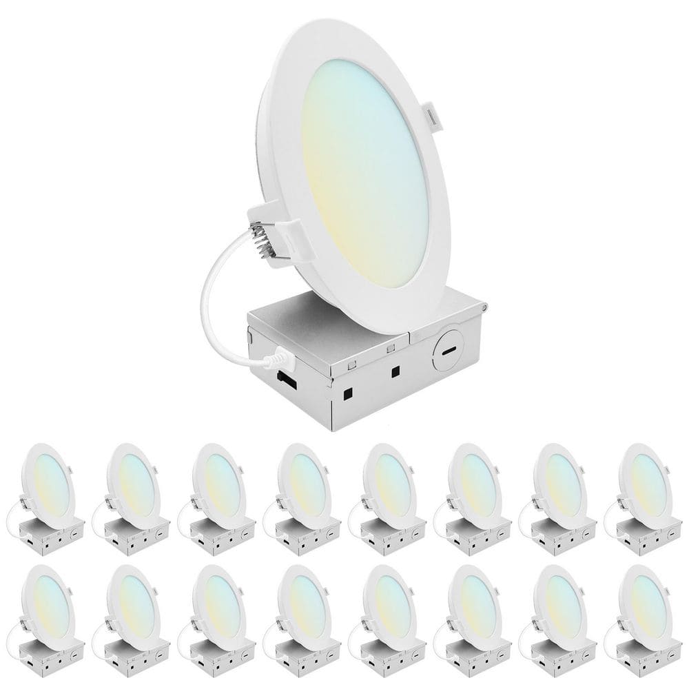 6 In. Integrated LED Recessed Light, Mini Panel Light, 5CCT, 1400LM, 15W, 100° Beam, Dimmable, ETL Listed 16 Pack price history on PriceWatchPro