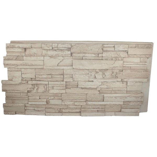 Superior Building Supplies Faux Tennessee 24 in. x 48 in. x 1-1/4 in. Stack Stone Panel Creamy Beige