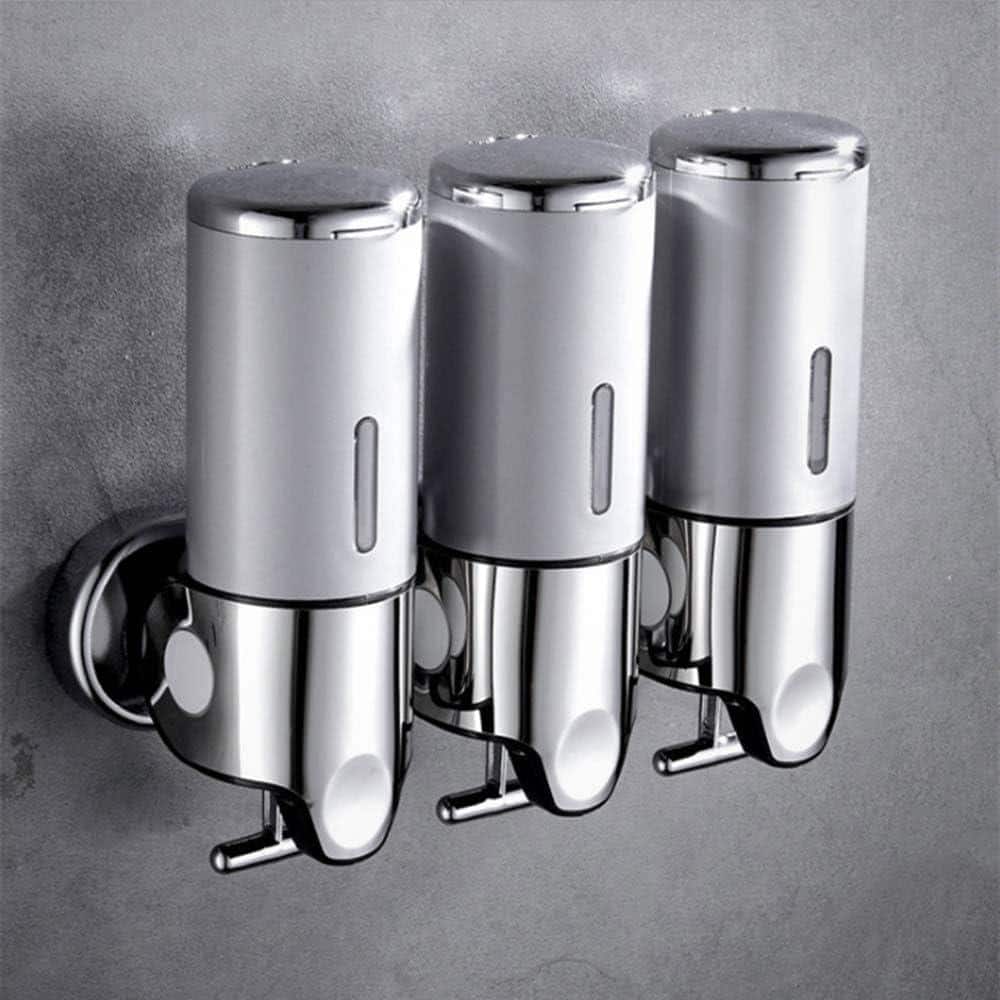 3 in 1 Chamber Wall Mounted Bathroom Shower Pump Dispenser and Organizer (S