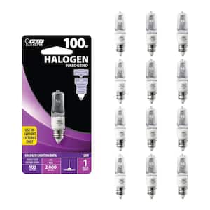 100-Watt Warm White (3000K) T4 E11 Mini-Candelabra Dimmable Halogen 120-Volt Light Bulb (12-Pack)
