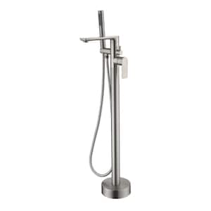 Single-Handle Claw Foot Tub Faucet with Hand Shower in Brushed Nickel