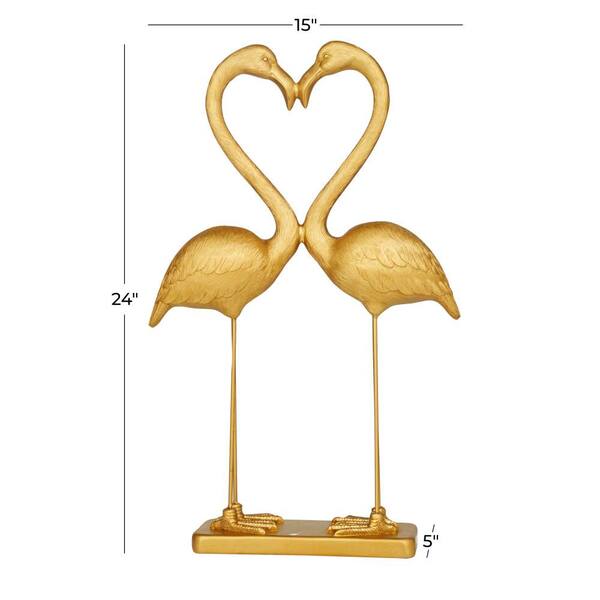 Novogratz Gold Resin Flamingo Sculpture 041652 - The Home Depot