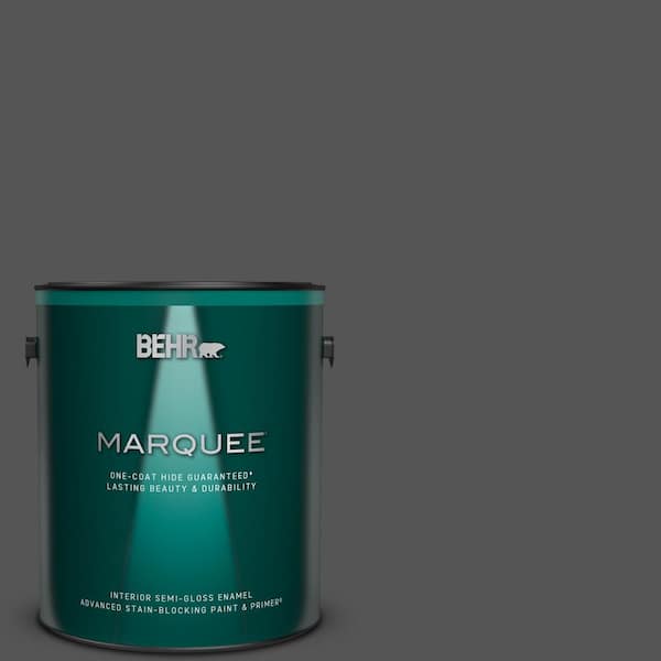 BEHR MARQUEE 1 gal. #PPU25-01 Carbon Copy Semi-Gloss Enamel Interior Paint & Primer