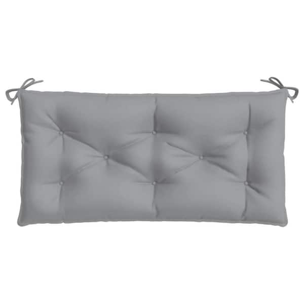 43.3 in. x 19.7 in. Gray Rectangular Outdoor Cushion for Bench with Button Tufted Fabric
