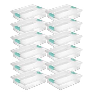 Large File Clip Box Storage Bin Container (12-Pack)
