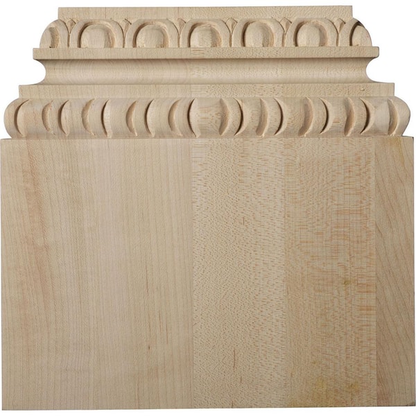 Ekena Millwork Chesterfield 2-3/8 in. D x 8 in. W x 7-7/8 in. H Alder Hardwood Base Plinth Block Moulding (2-Piece)