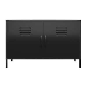 Bonanza Black 2-Door Metal Locker Accent Cabinet