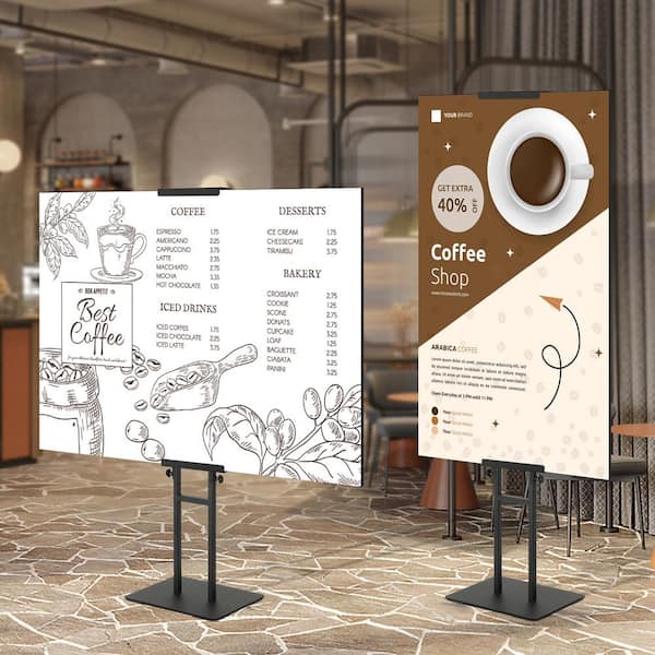 SKYSHALO Poster Stand,Adjustable Height Up to 75 in. Double-Sided