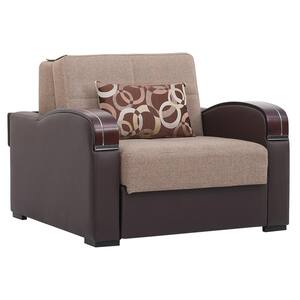 Daydream Collection Brown Convertible Armchair with Storage