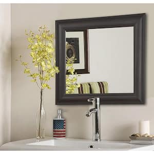 34 in. W x 34 in. H Framed Square Bathroom Vanity Mirror in Black