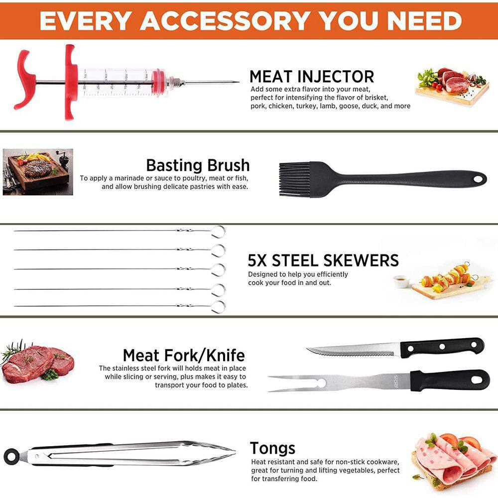 Commercial Chef 36 Piece Griddle Accessories for Blackstone Griddles - Flat Top Grill Accessories