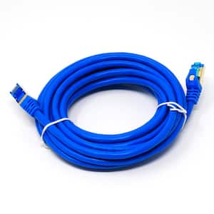 15 ft. Cat 7 Round High-Speed Ethernet Cable Blue