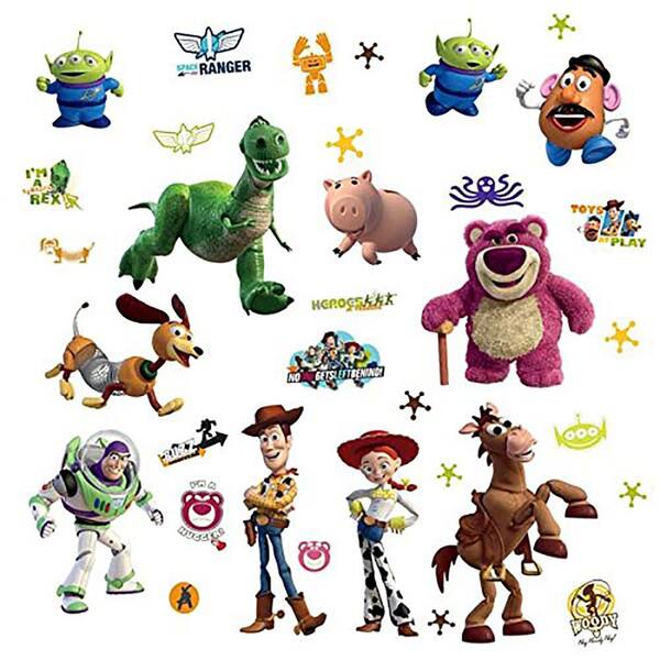 TOY STORY 3 WOODY N BUZZ LARGE PEEL N STICK WALL DECAL DECORATION NEW 21.5 X 14