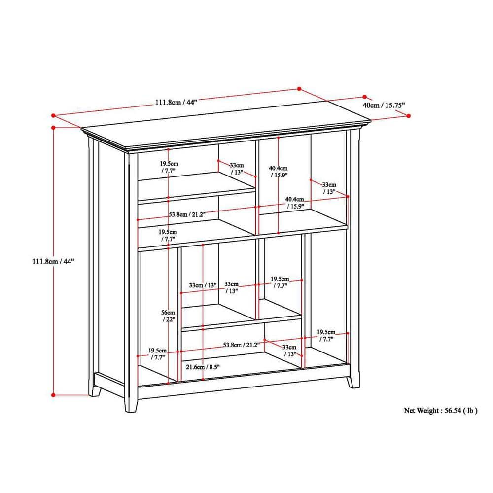 Amherst Distressed Grey Solid Wood Multi-Cube Bookcase