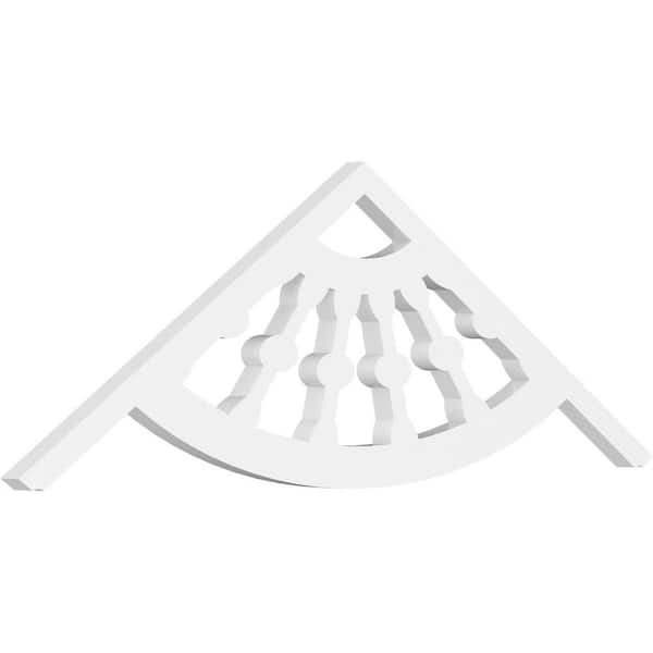 Ekena Millwork 1 in. x 36 in. x 12 in. (8/12) Pitch Classic Wagon Wheel Gable Pediment Architectural Grade PVC Moulding