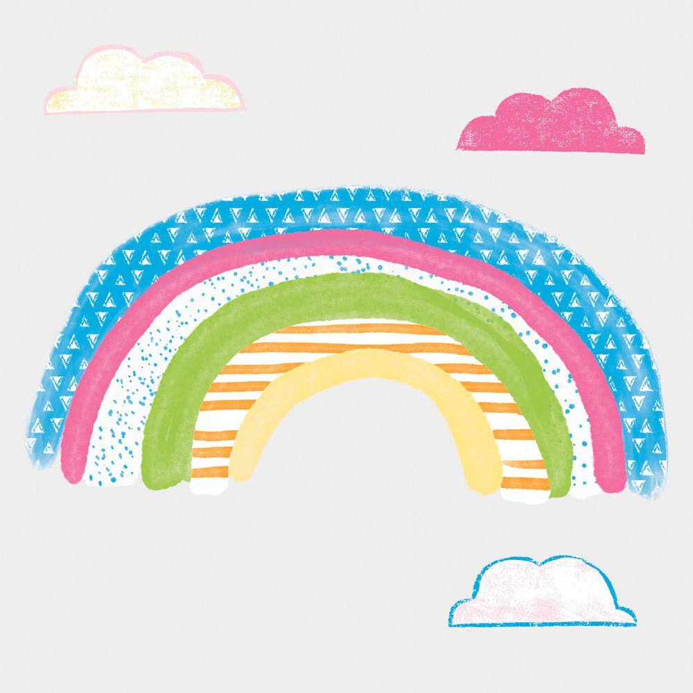 RoomMates Blue and Pink and Green Pattern Rainbow Giant Wall Decals ...