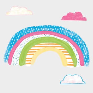 Blue and Pink and Green Pattern Rainbow Giant Wall Decals