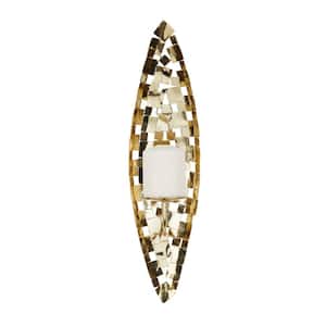 Gold Stainless Steel Pillar Wall Sconce with Hammered Pattern