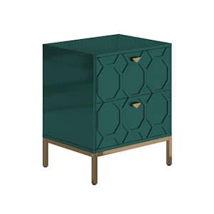 24.4 in. H Green Freestanding Storage Cabinet with 2 Drawers