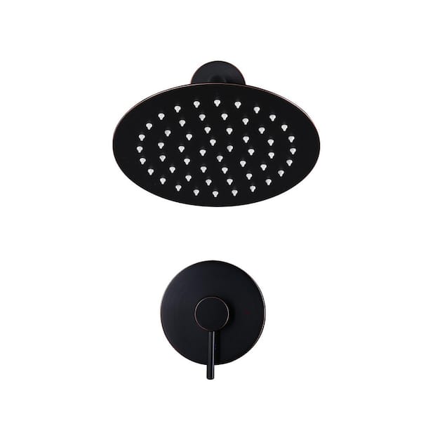 ALEASHA Single Handle 1-Spray Shower Faucet 1.8 GPM with High Pressure Valve in Oil Rubbed Bronze (Valve Included)