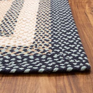 Waterbury Rectangle Blue and Cream 4 ft. X 6 ft. Cotton Braided Area Rug