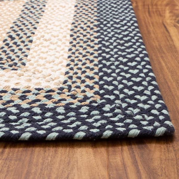Super Area Rugs Waterbury Rectangle Blue and Cream 5 ft. X 8 ft. Cotton  Braided Area Rug SAR-WAT01B-BLU-5X8 - The Home Depot