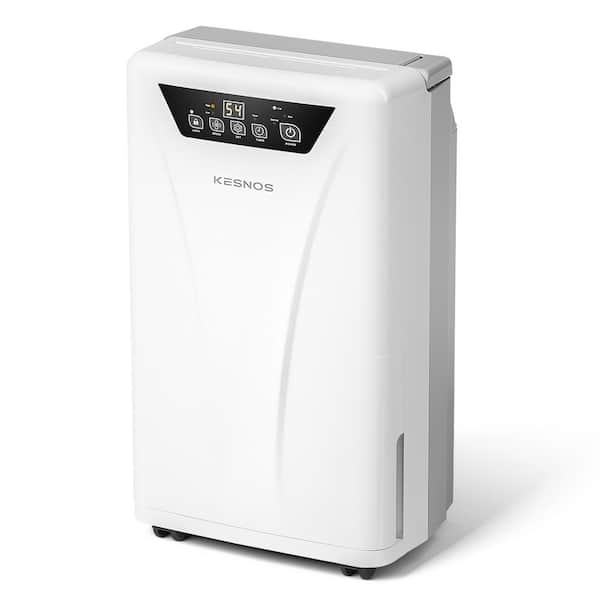 KESNOS HDCX-PD160A-1 34-Pint Capacity Home Smart Dehumidifier With Bucket And Drain for up to 2500 sq. ft. Indoor, White - 1