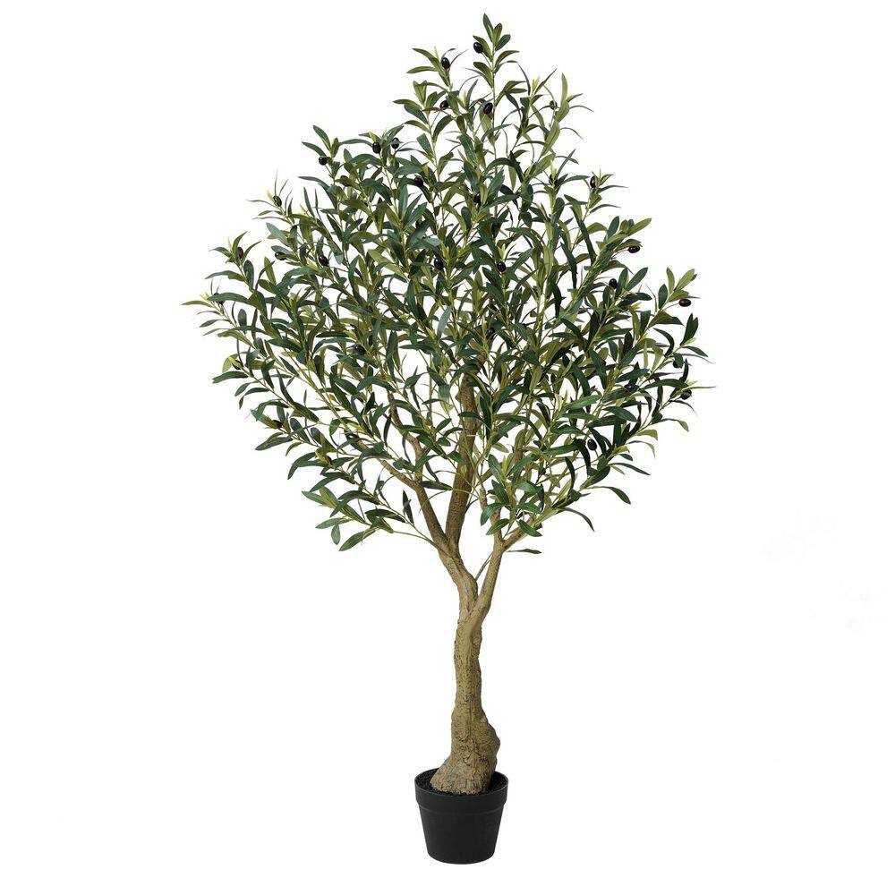 DR.Planzen 5ft.Artificial Olive Tree-Faux Silk Plant Fake Tree for Home ...