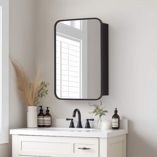 Talayuela 16 in. W x 24 in. H Rectangular Aluminum Framed Medicine Cabinet with Mirror