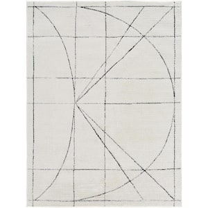 Galey Alix x Livabliss Architect V Modern Geometric Area Rug, 9'2 in. x 12' (9' x 12'), Ivory/Black Geometric