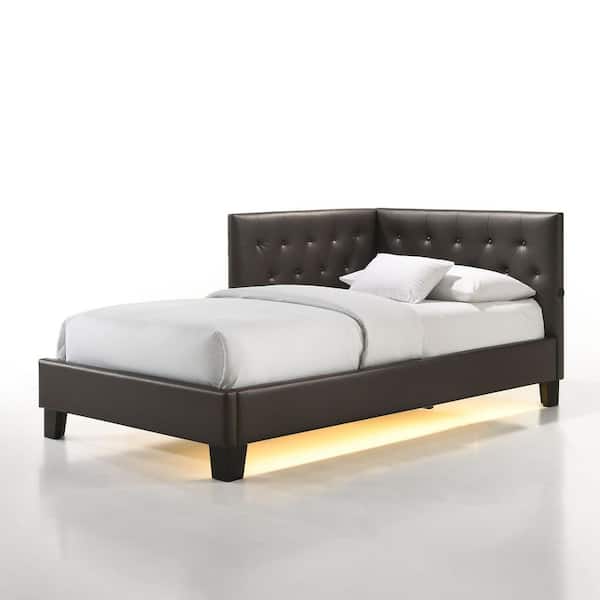 Mirage Brown PU Corner Twin Bed