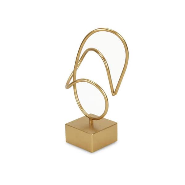 HomeRoots Metal Gold Hand Painted Sculpture
