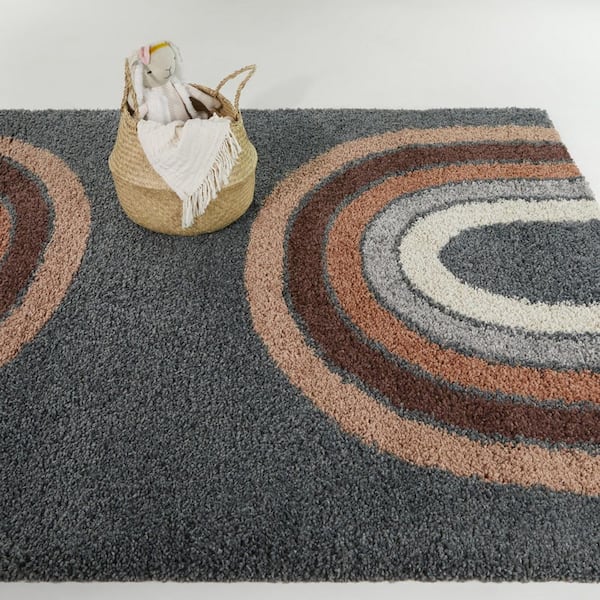 Kristina Navy 4 ft. 4 in. x 6 ft. Striped Area Rug