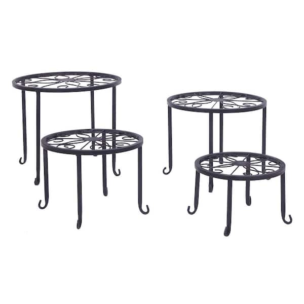 Unbranded Metal Plant Stand 4-In-1 Potted Irons Planter Supports Floor Flower Pot Round Rack