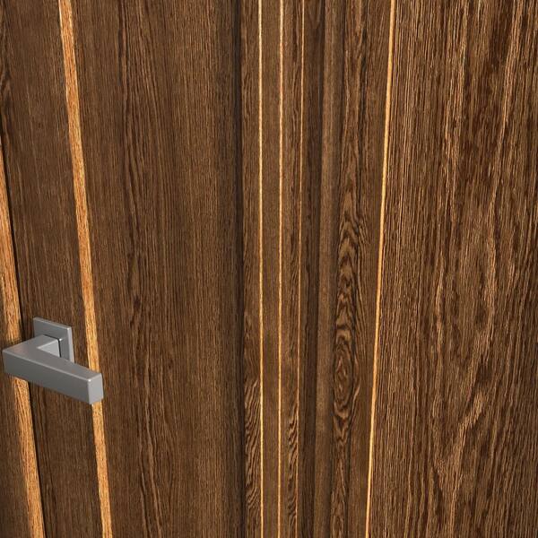Sartodoors 48 in. x 80 in. Cognac Oak Solid Wood Double Pocket