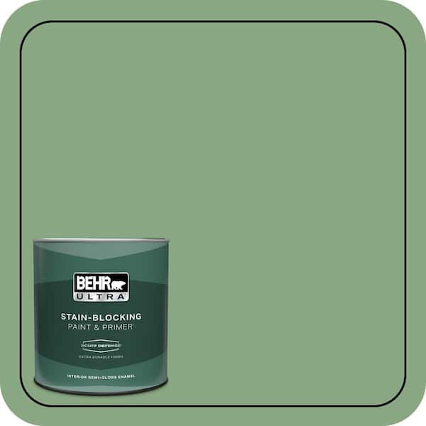 BEHR ULTRA 1 qt. #M400-5 Baby Spinach Extra Durable Semi-Gloss Enamel Interior Paint & Primer