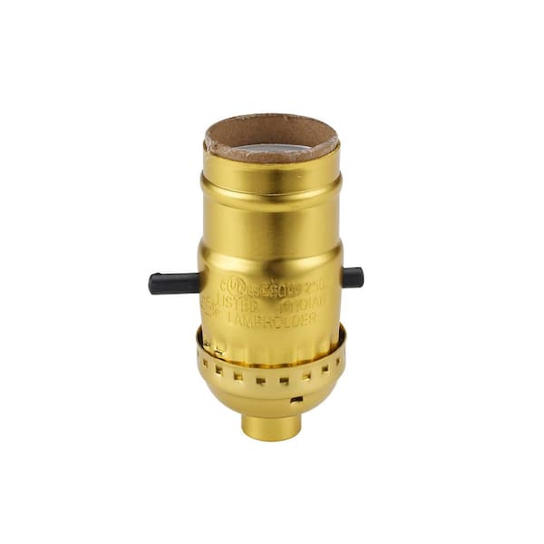 2.75 in. Standard Base Brass Lamp Socket with Push Through Switch
