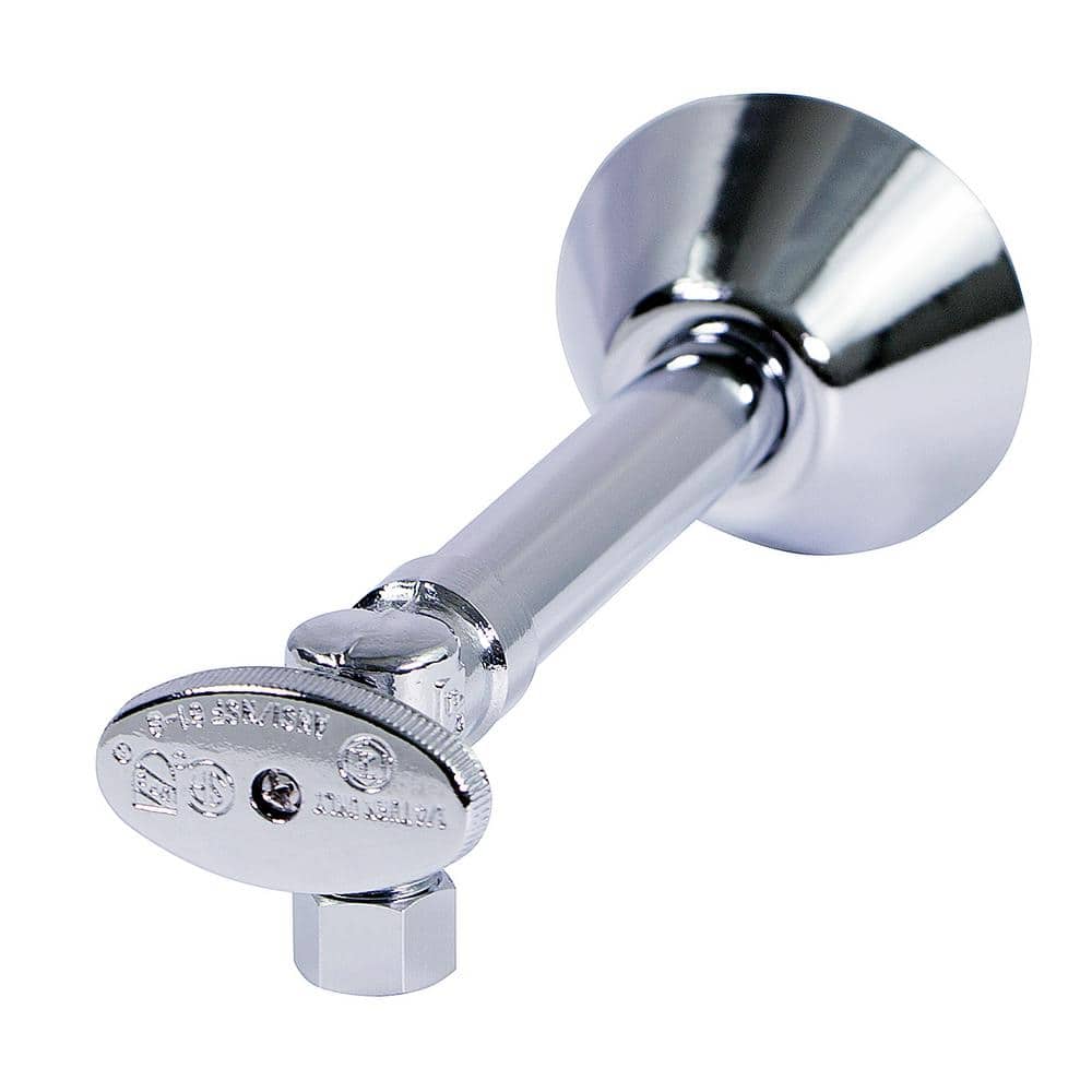 Water Supply Angle Stop Valve 5 in. Extension Tube 1/4 Turn Handle; 1/2 in. SWT x 3/8 in. COMP Chrome Brass (2-Pack) -  The Plumber's Choice, Q5ES83212-2