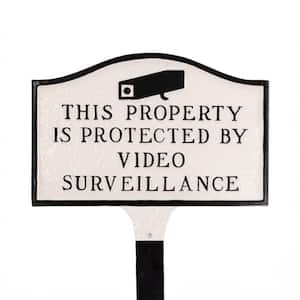 This Property is Standard Statement Plaque with Lawn Stakes - White/Black