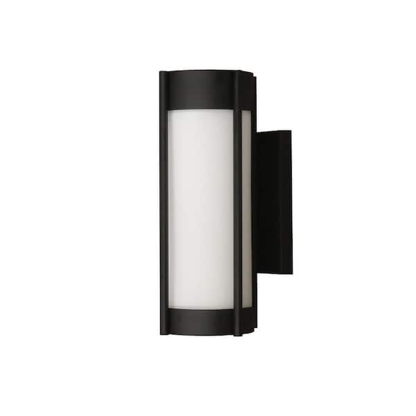 Designers Fountain Cedar Lane 18 in. Matte Black Smart Integrated LED Outdoor Line Voltage Wall Sconce