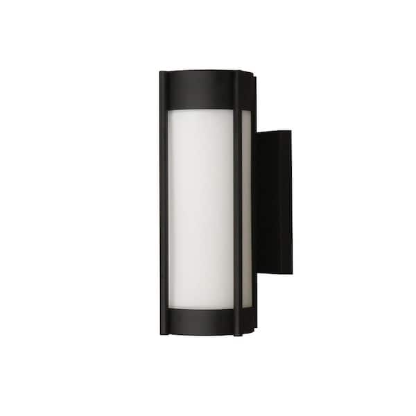 Cedar Lane Matte Black Smart Outdoor Line Voltage Hardwired Porch Light Wall Sconce with Smart Integrated LED