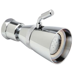 2-Spray 1.75 in. Brass Shower Head and Ball Joint Connector with Volume Control 2.5 GPM in Chrome